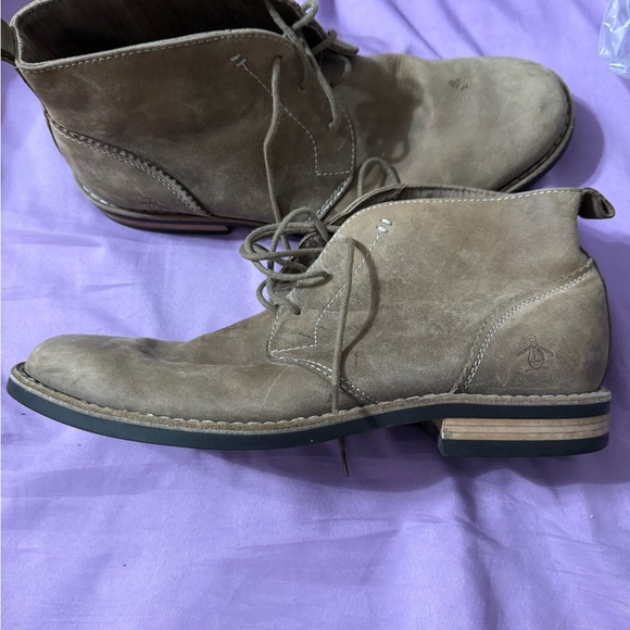 Original Penguin Brown Chukka Boots Suede Ankle-High - Picture 1 of 5